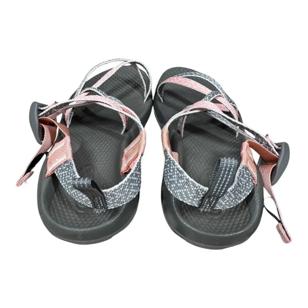 Chaco Kid's ZX1 Ecotread Sandals 4 Burlap Heather J180266 Pink Gray Double Strap
